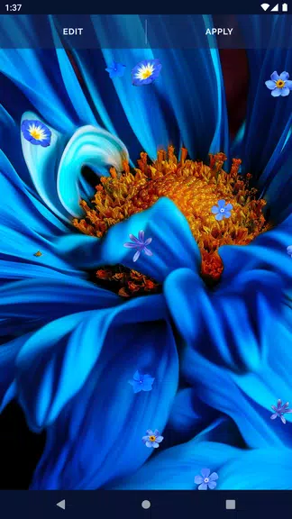 Blue Flowers Live Wallpaper zrzut ekranu 3