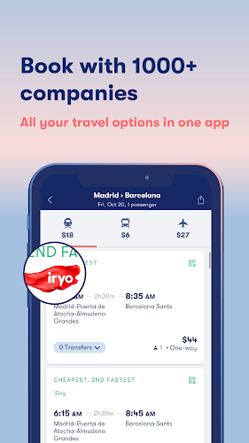 ภาพหน้าจอ Omio: Train and bus travel app 2