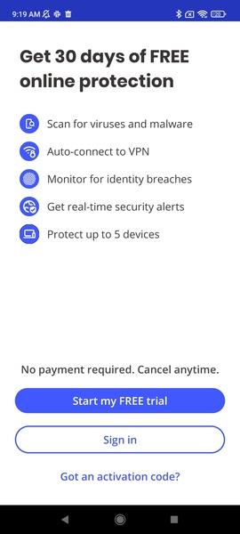 Screenshot McAfee Security: Antivírus VPN 1