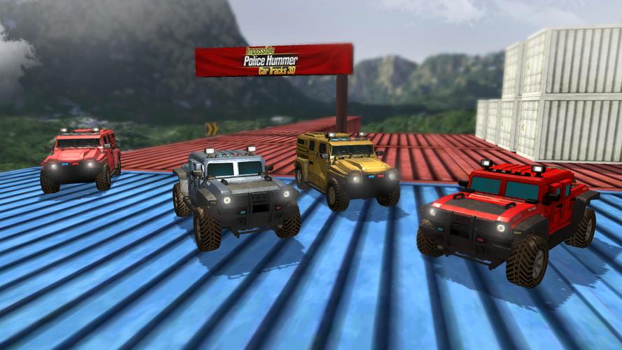 Impossible Ramp Hummer Car 3Dスクリーンショット3