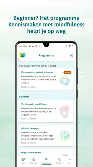 VGZ Mindfulness Coach स्क्रीनशॉट 2