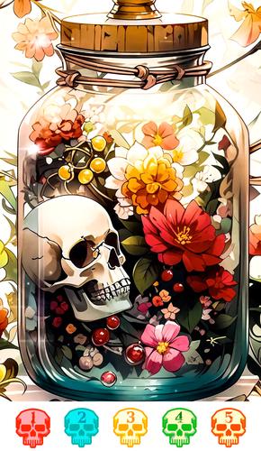 Dark Skeleton Color by number屏幕截圖1