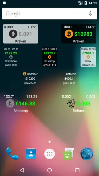 Bitcoin Ticker Widget экрана 0