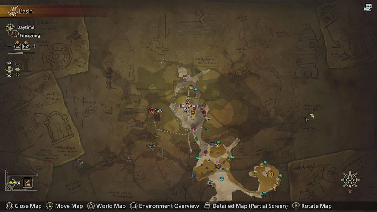 地圖屏幕截圖指導到Monster Hunter Wilds的9區