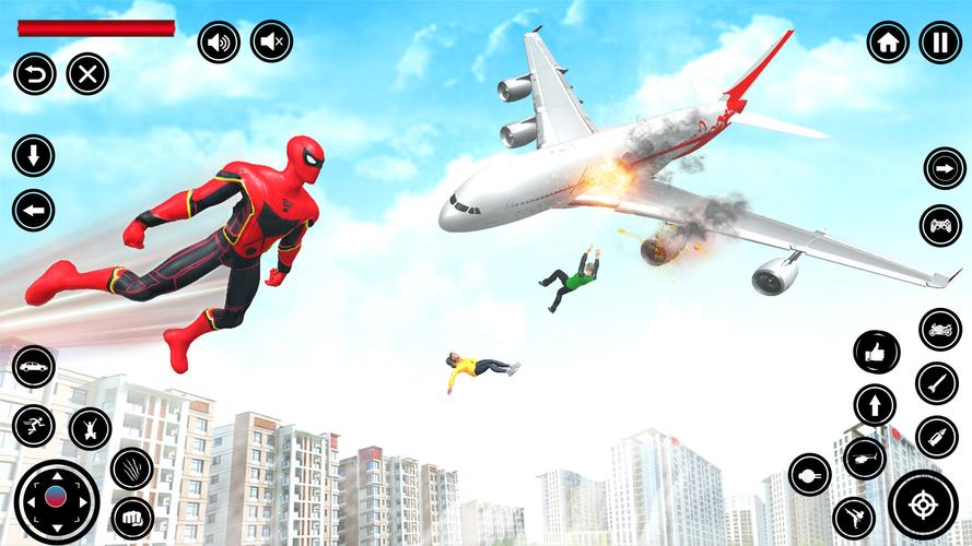 Flying Spider Rope Hero Fight 스크린샷 0