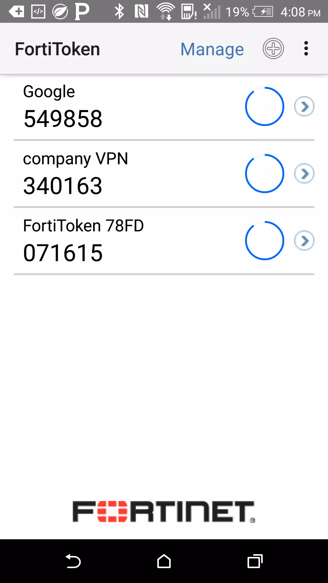 Screenshot FortiToken Mobile 0