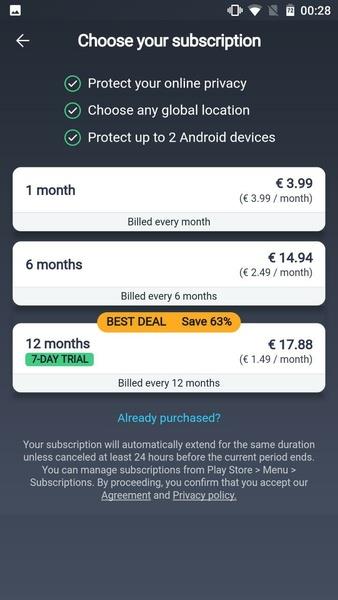 AVG Secure VPN Proxy & Privacyスクリーンショット0