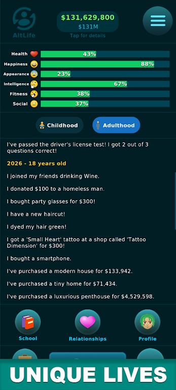 AltLife - Life Simulatorスクリーンショット0