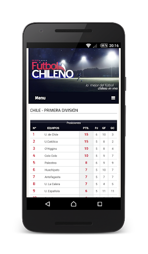 Live Chilean Soccer capture d’écran 1