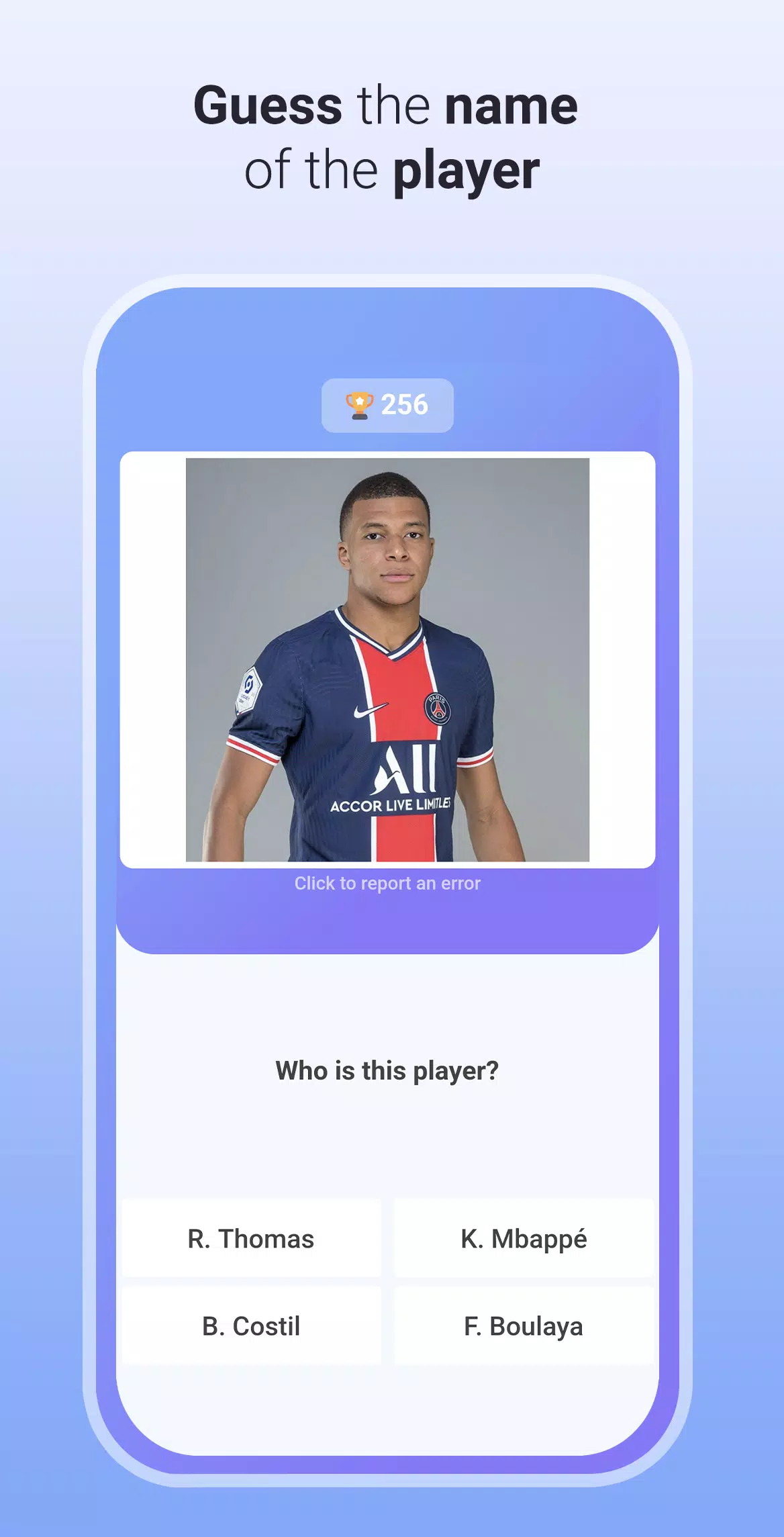 ภาพหน้าจอ Quiz Soccer - Guess the name 0