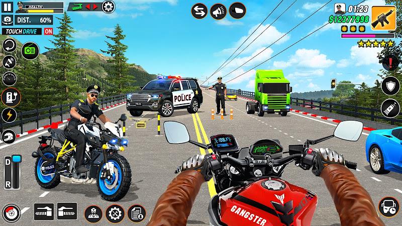 Police Motor Bike Crime Chase экрана 2