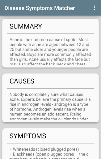 Disease Symptoms Matcher captura de pantalla 2