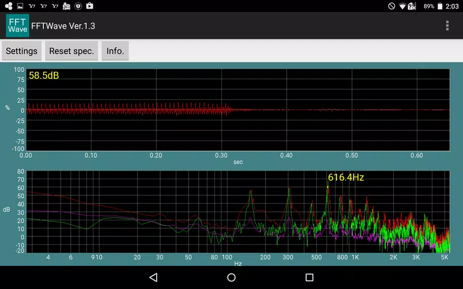 Sound monitor FFTWaveスクリーンショット0