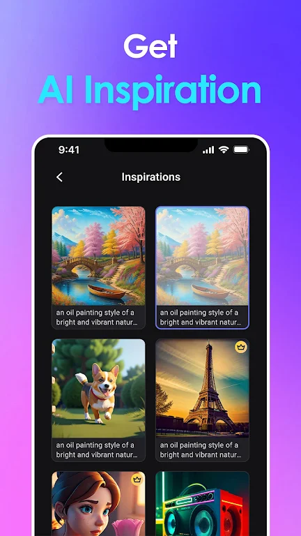 ภาพหน้าจอ Vivid AI: AI Image Generator 2