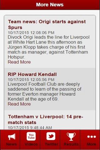 ภาพหน้าจอ Liverpool Football News 1