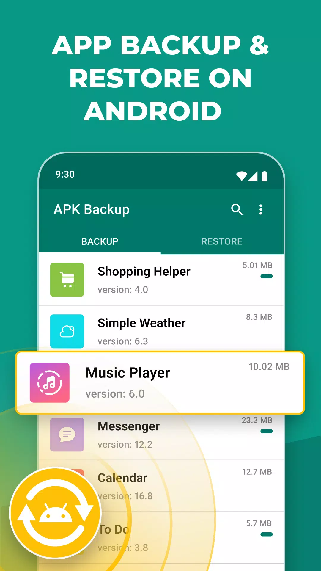 APK Backup Capture d'écran 3