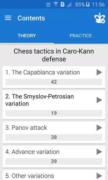 Screenshot Chess Tactics in Caro-Kann 1
