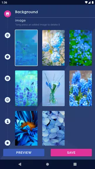 Blue Flowers Live Wallpaper zrzut ekranu 0