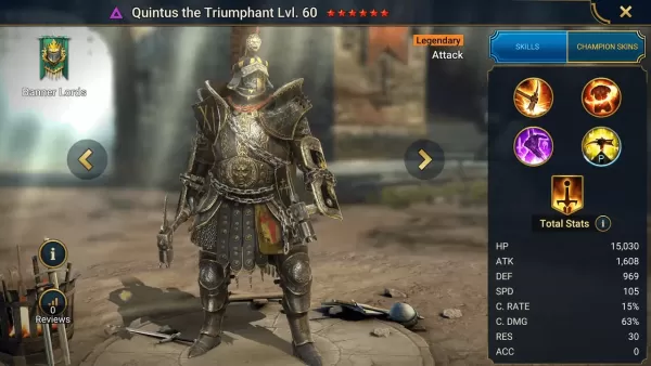 Quintus the Muzaffer: Raid'de PVE ve PVP için en iyi yapılar, ustalar ve eserler: Shadow Legends