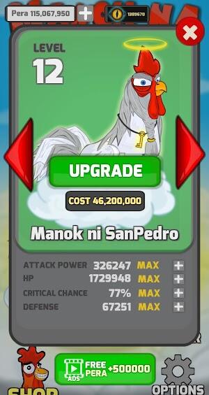 manok na pula mod menu