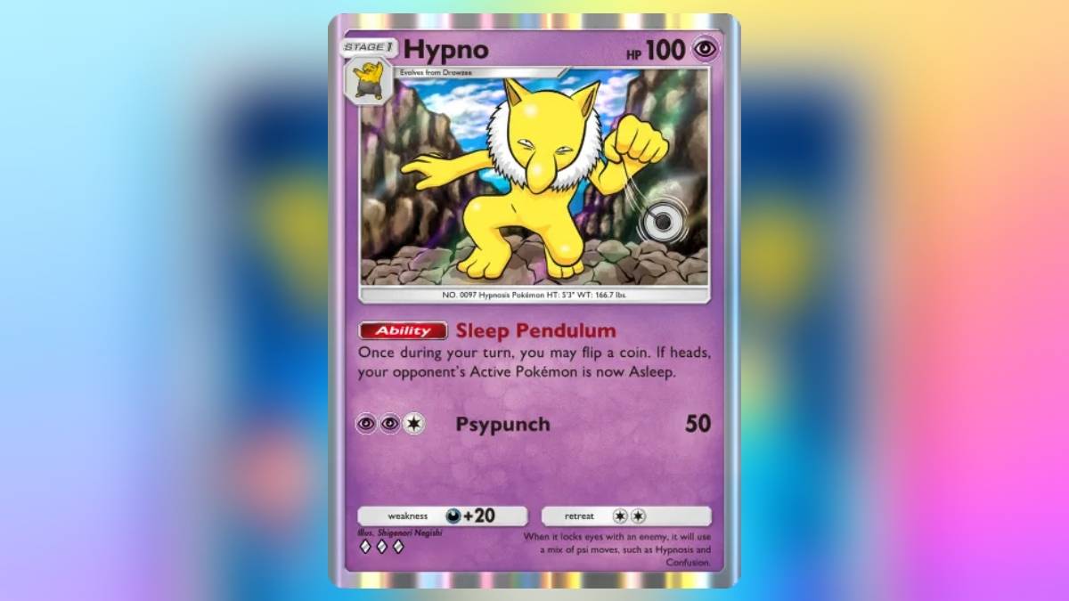 Pokemon TCG Pocket的Hypno，這是可以造成睡眠狀態的最佳卡片