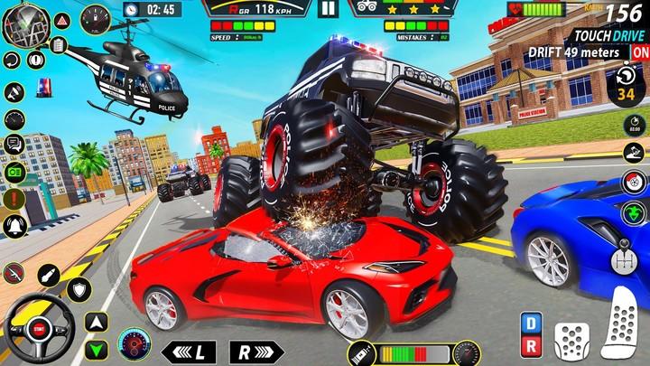 Police Monster Truck Car Games ekran görüntüsü 1