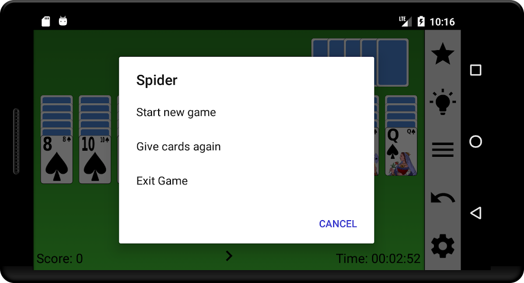 Spider card game 2019 Screenshot 1