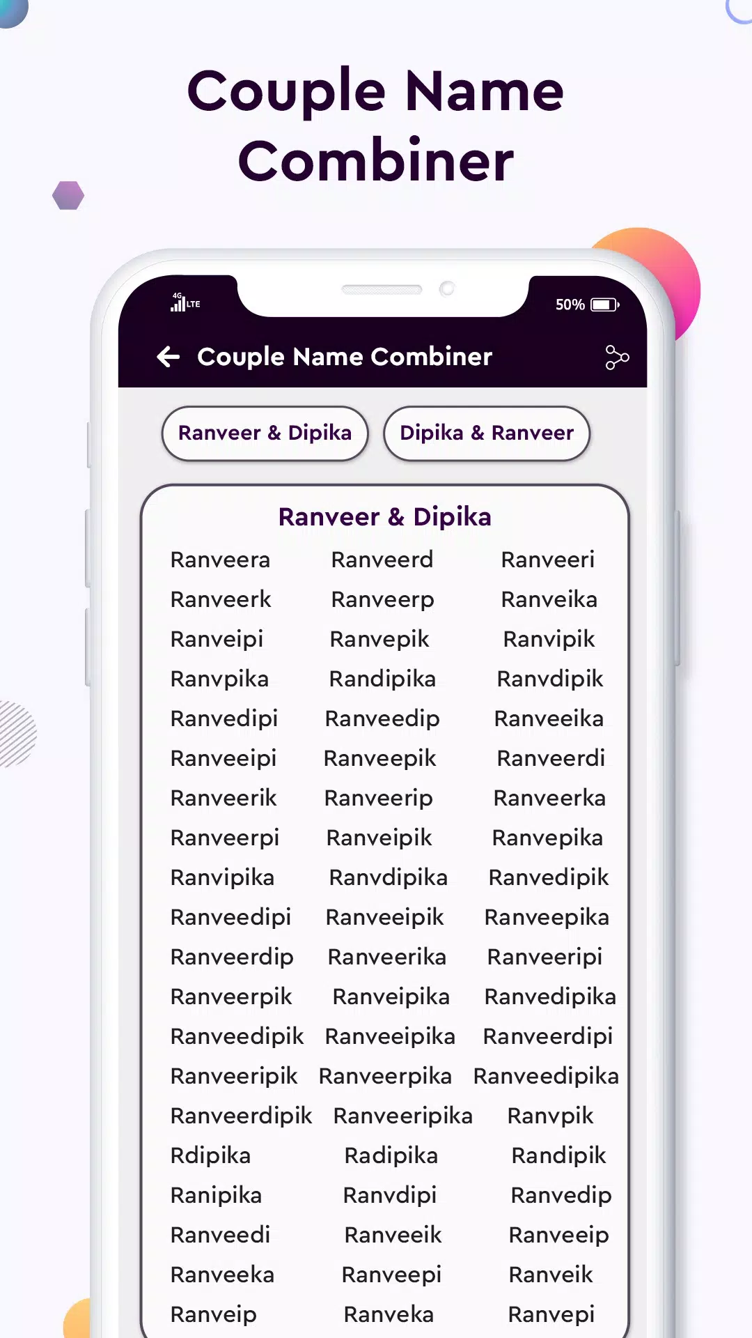 Baby name Couple Name Combiner屏幕截圖3