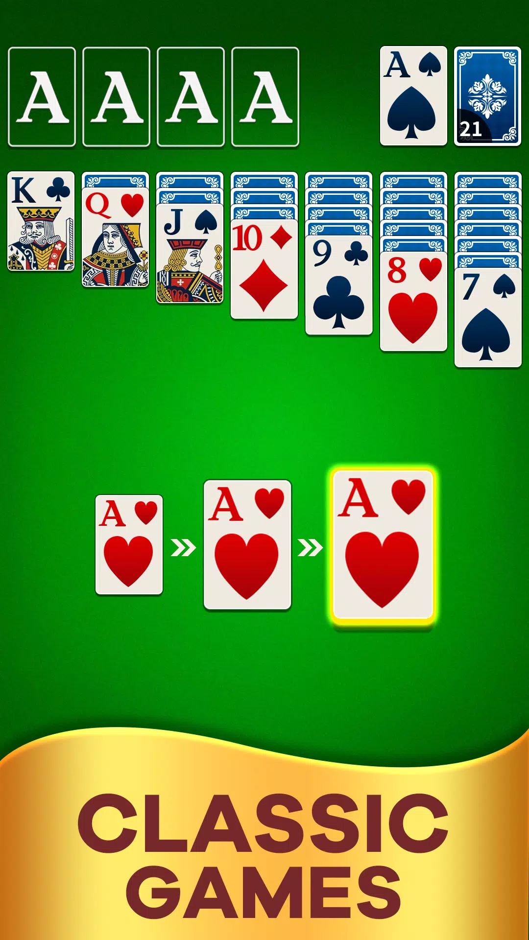 Classic Klondike Solitaire ဖန်သားပြင်ဓာတ်ပုံ 1