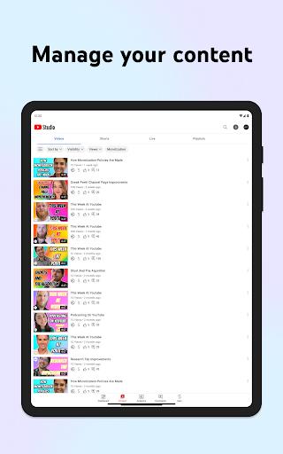 ภาพหน้าจอ YouTube Studio 0