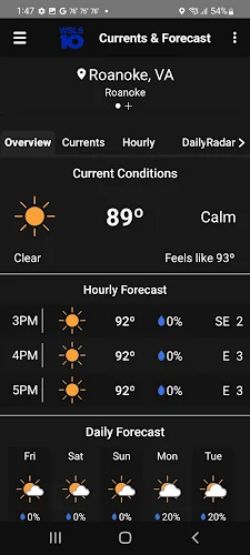 WSLS 10 Roanoke Weather capture d’écran 1