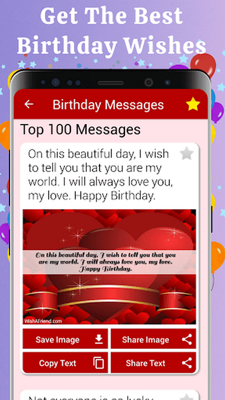 ภาพหน้าจอ Birthday Cards & Messages Wish 1