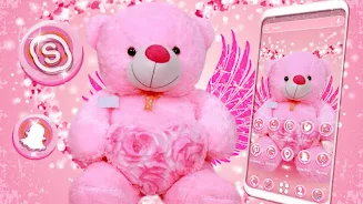 Pink Teddy Bear Theme屏幕截圖1