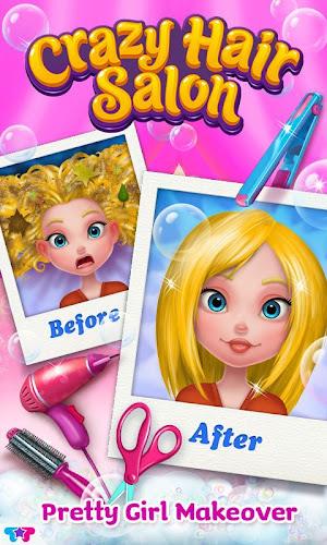 Crazy Hair Salon-Girl Makeover captura de pantalla 0