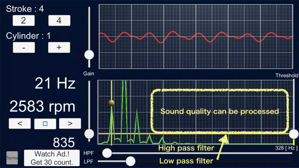 Engine Sound Analyzer:RPM Calc ภาพหน้าจอ 3