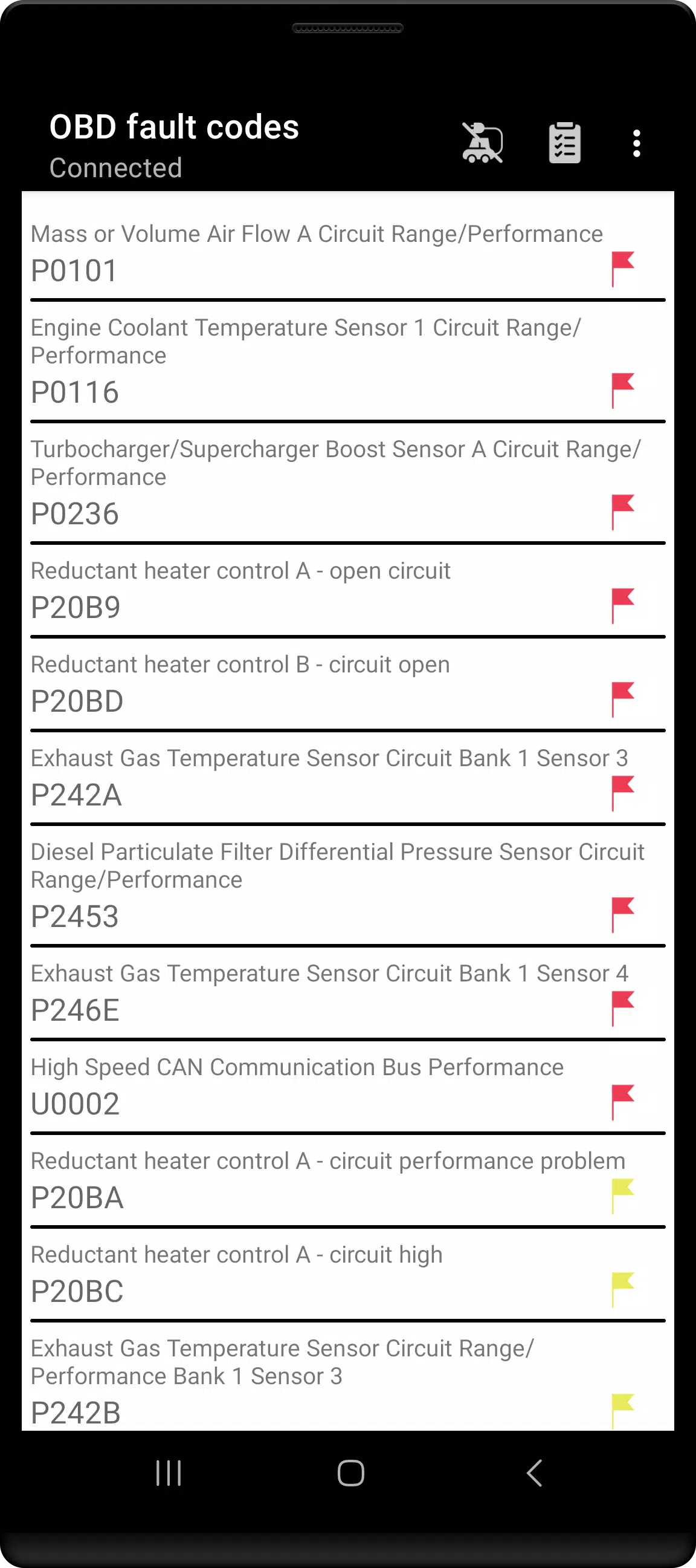 Tor OBD2 Diagnostics экрана 2