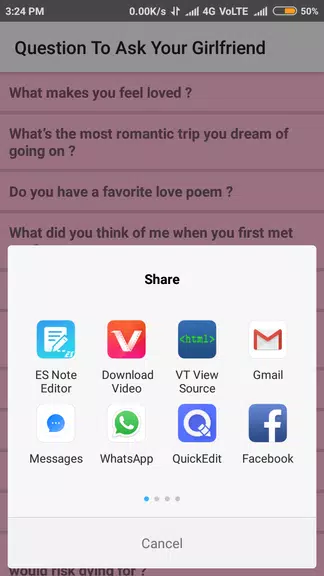 Questions To Ask Your Girlfrie captura de pantalla 1