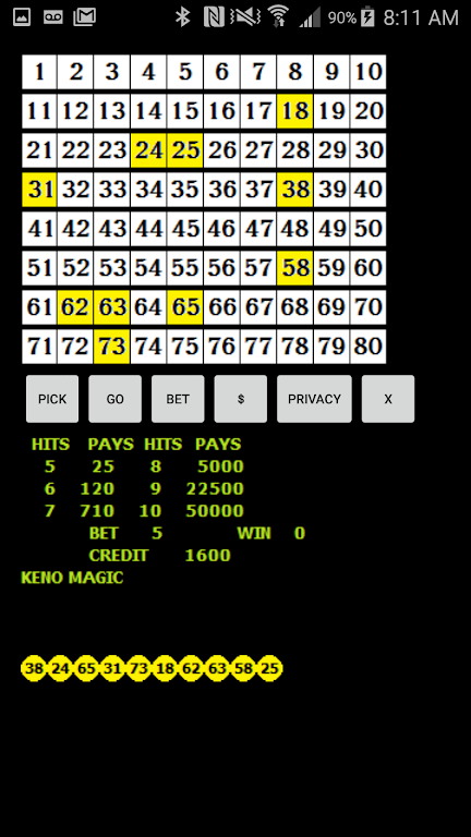 Keno Magic Ekran Görüntüsü 1