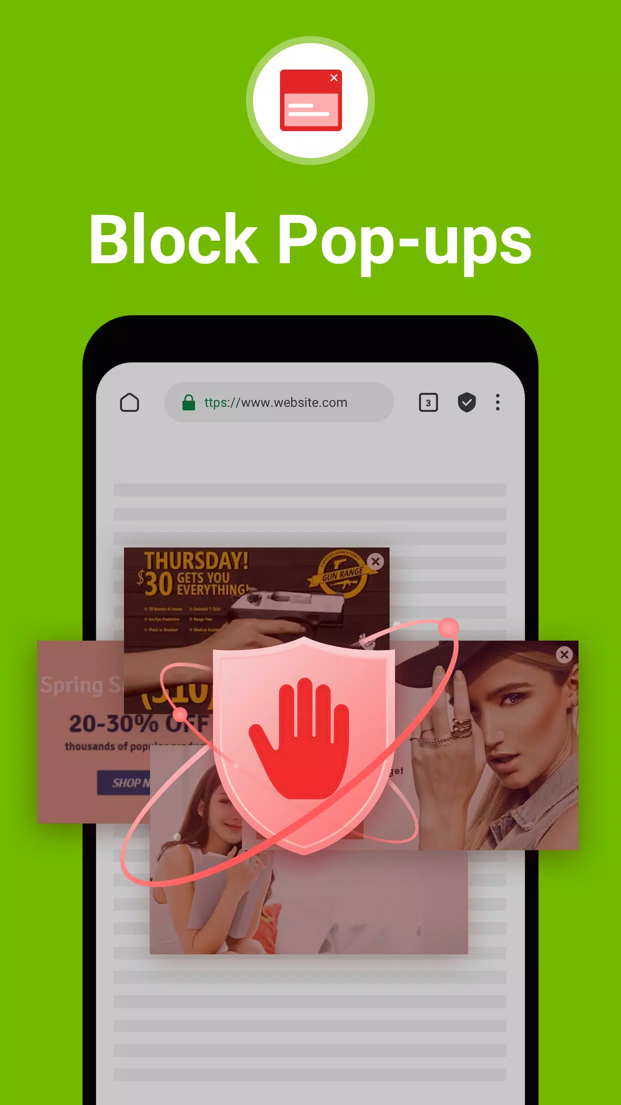 FAB Adblocker Browser:Adblock Zrzut ekranu 1