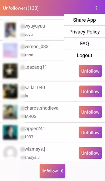 Follow Analyzer who not follow屏幕截圖2