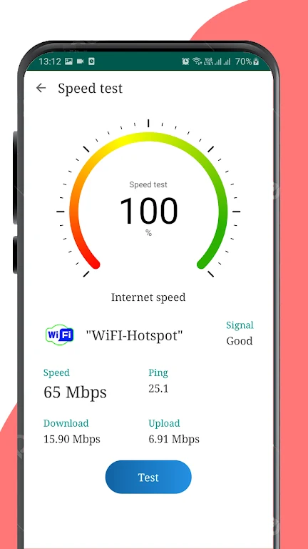 WiFi, 5G, 4G, 3G H+ speed test Screenshot 2