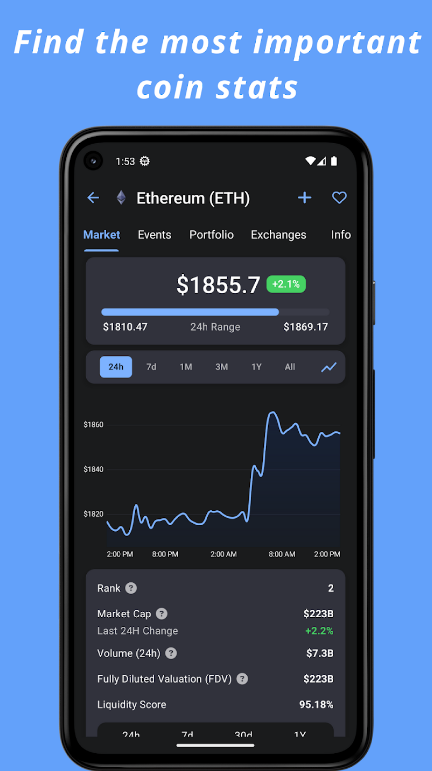 Crypto Hub Coin Stats Tracker ekran görüntüsü 3