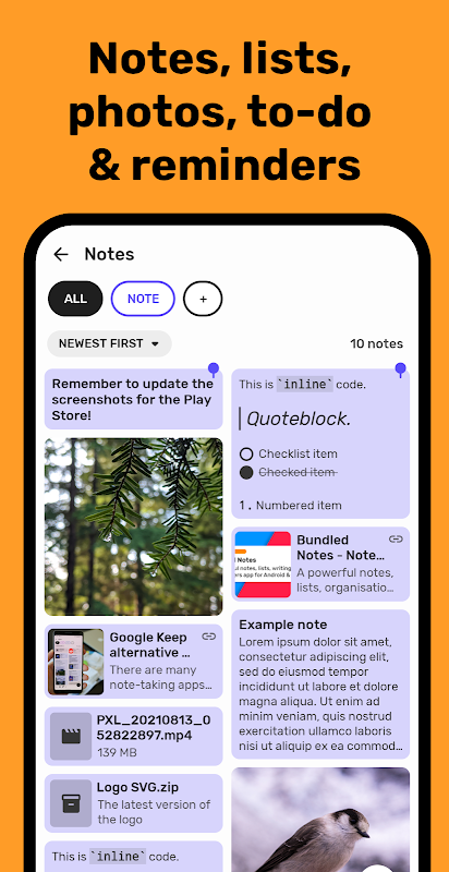 Screenshot Bundled Notes + Lists + To-do 2