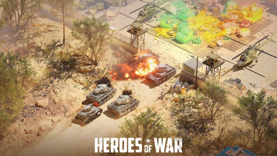 Heroes of War: Idle army game Mod スクリーンショット 1