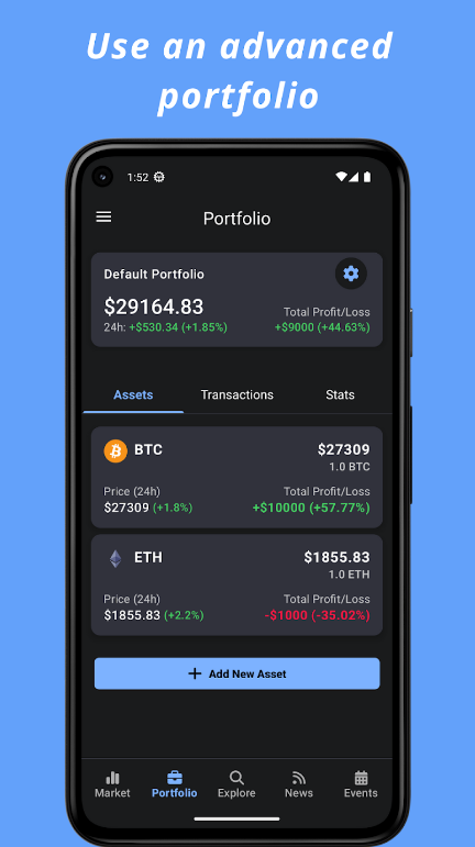 Crypto Hub Coin Stats Tracker ekran görüntüsü 1