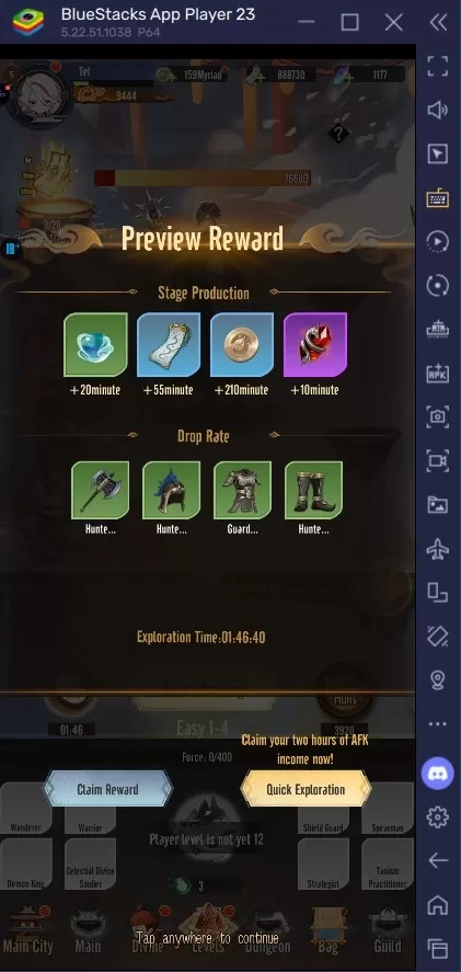 Monkey King Idle Rewards Interface