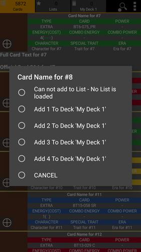 Database for Super Ball TCG capture d’écran 2