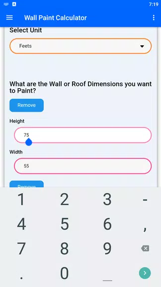 Wall Paint Calculator экрана 1