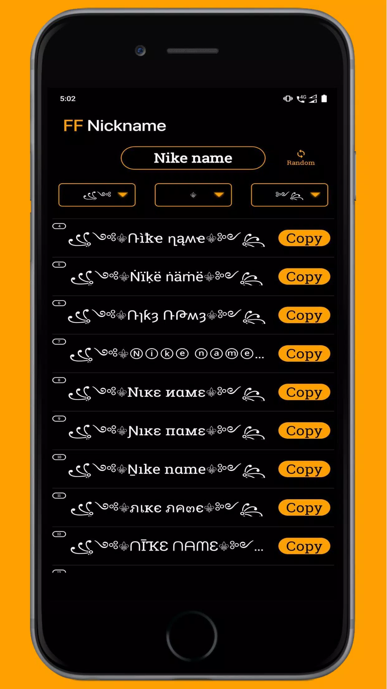 FF Name Creator - Nickname Generator For Games ဖန်သားပြင်ဓာတ်ပုံ 3