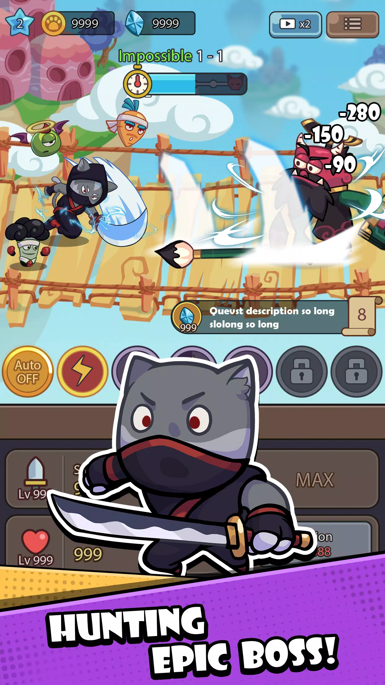 Cat Hero: Idle RPG War ภาพหน้าจอ 3